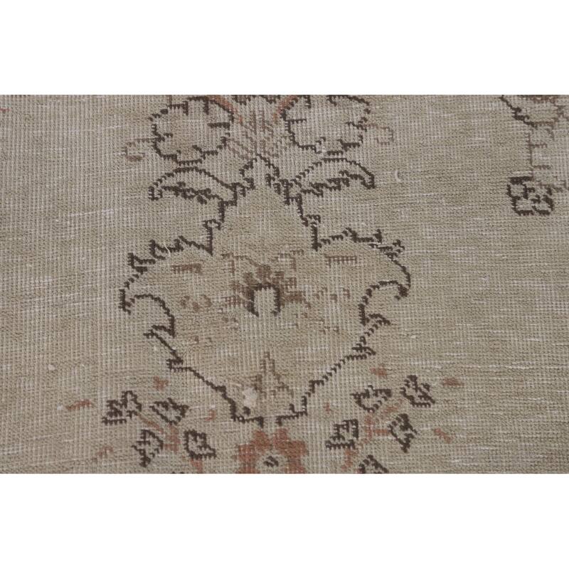 Distressed Tabriz Persian Vintage Rug Handmade Wool Carpet - 6'7"x 9'8"