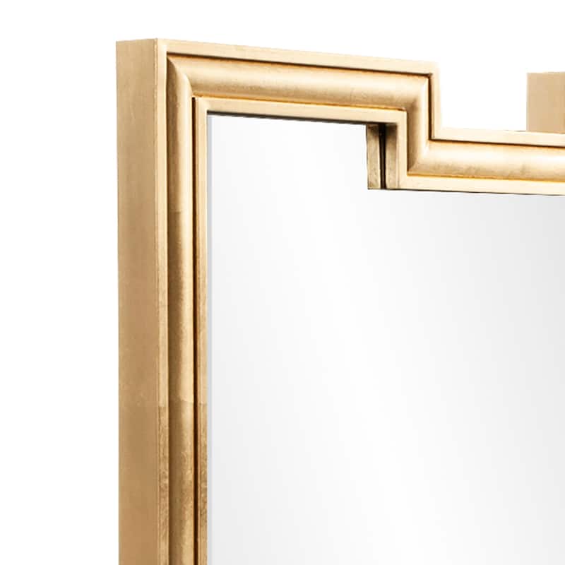 Allan Andrews Gold Rectangular Notch Cut Out Wood Framed Wall Mirror - 48"H x 30"W