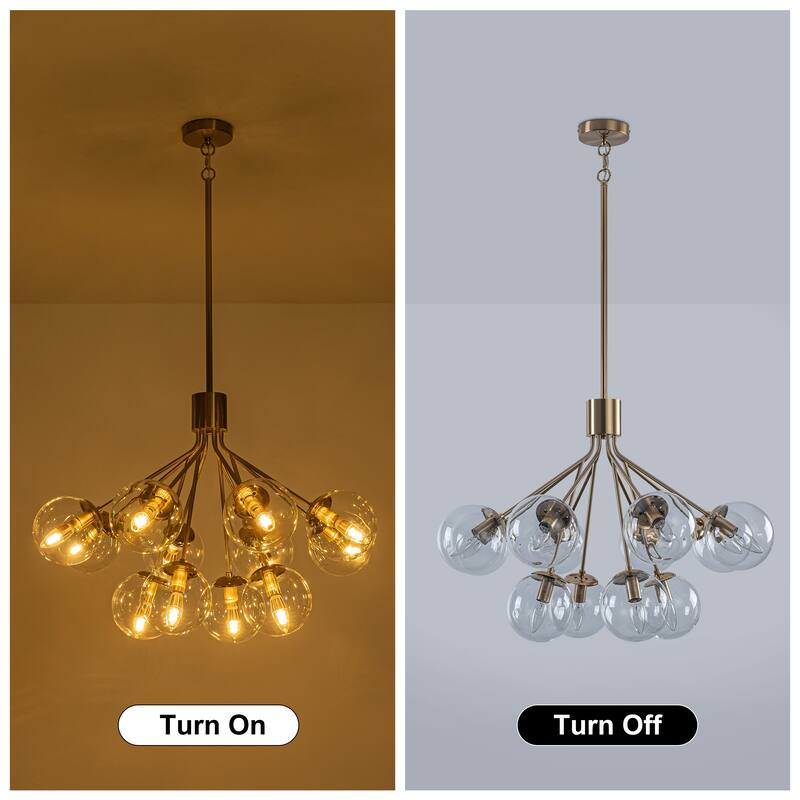 Starsky 12-Light Modern Bubble Seeded Glass Chandelier