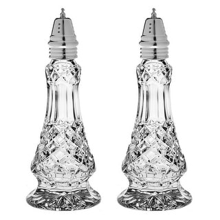 Cut Crystal Salt & Pepper Shaker Set- 7.5" Height-Majestic Gifts Inc. - 3" Diameter