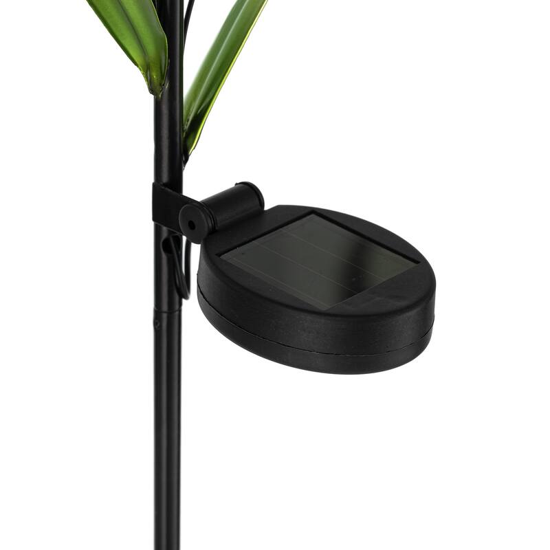 Glitzhome Outdoor Solar Lighted Garden Stake Frog Hummingbird Design
