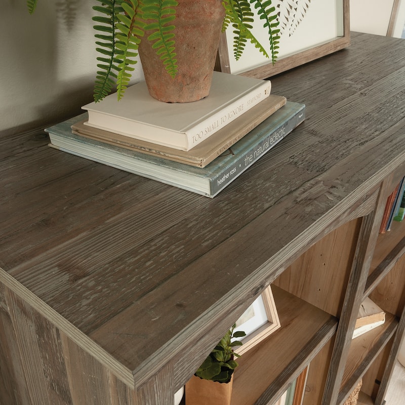 Wood Bookcase with Drawers, Brown - 46.06" W x 16.93" D x 61.30" H