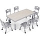 preview thumbnail 8 of 22, Height Adjustable Kids Table and 6 Chair Set - Multifunctional Desk with Ergonomically Designed Chairs Grey