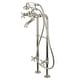 preview thumbnail 10 of 15, Traditional Freestanding Tub Faucet with Supply Line and Stop Valve Polished Nickel