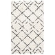 preview thumbnail 152 of 154, SAFAVIEH Arizona Shag Nevada 1.2-inch Thick Rug 3'2" x 5' - Ivory/Black
