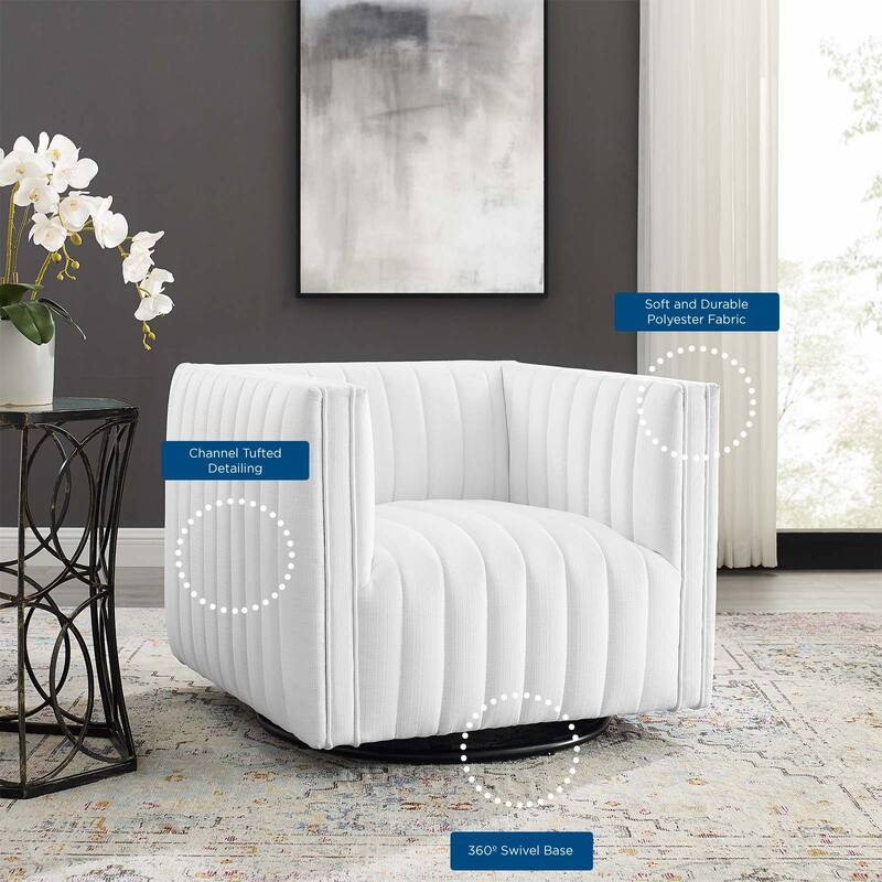 Perception Tufted Swivel Upholstered Armchair