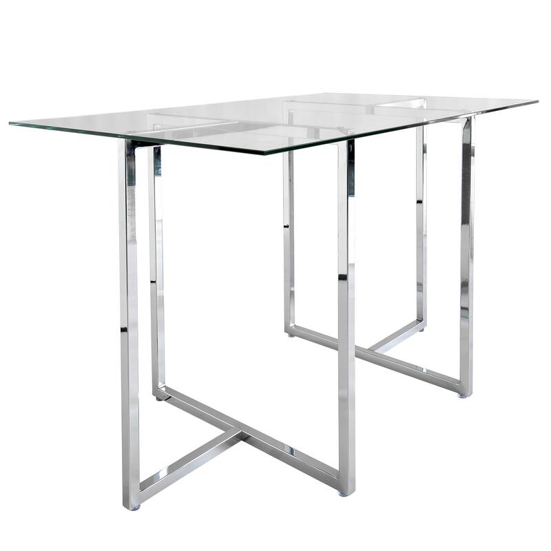 Legend 29x48-Inch Rectangular Dining Table with Chromed Steel Base