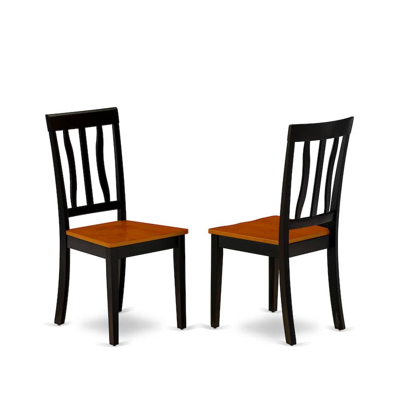 East West Furniture Dining Table Set Consist of an Oval Table with Butterfly Leaf and Dining Chairs (Chair Seat Type Options)