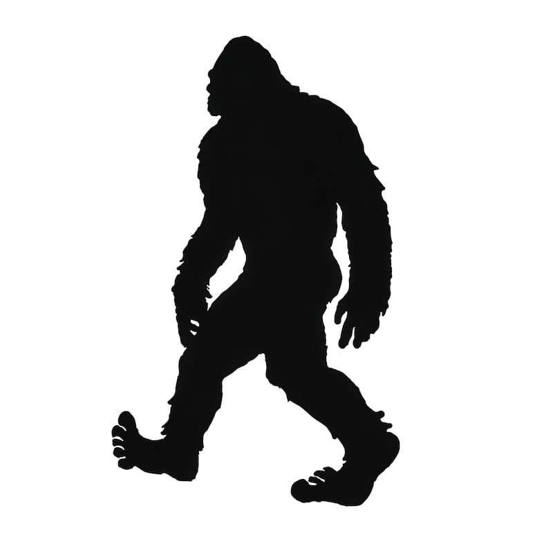 Zeckos Black Metal Bigfoot Silhouette Wall Hanging 24 Inches High