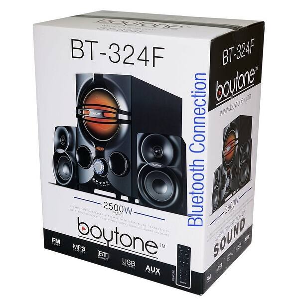 Boytone Bt 324f 2 1 Bluetooth Powerful Home Theater Speaker Systems With Fm Radio Sd Usb Ports Digital Play Back 40 Watts Overstock 12889093
