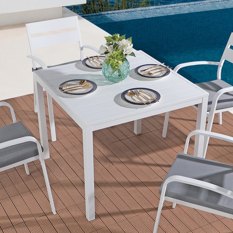 35" x 35" Aluminum Outdoor Square Dining Table
