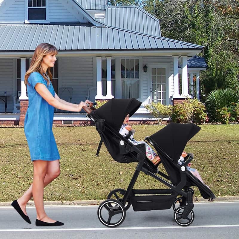 Double Stroller Track Tandem Stroller for Infant and Toddler