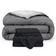 preview thumbnail 11 of 54, Bare Home Down Alternative Reversible Bed in a Bag Grey/Light Grey, Sheets: Black - California King