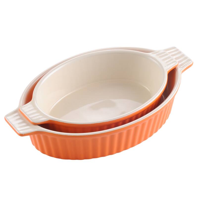 MALACASA, Series Bake.Bake, Ceramic Oval Baking Dish Bakeware Set