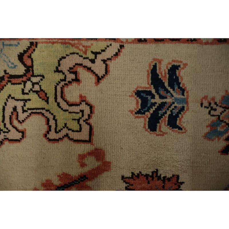 Hand Knotted Oriental 100% Wool Carpet Traditional Floral Beige & Ivories Heriz Area Rug - 8' 1'' X 6' 3''