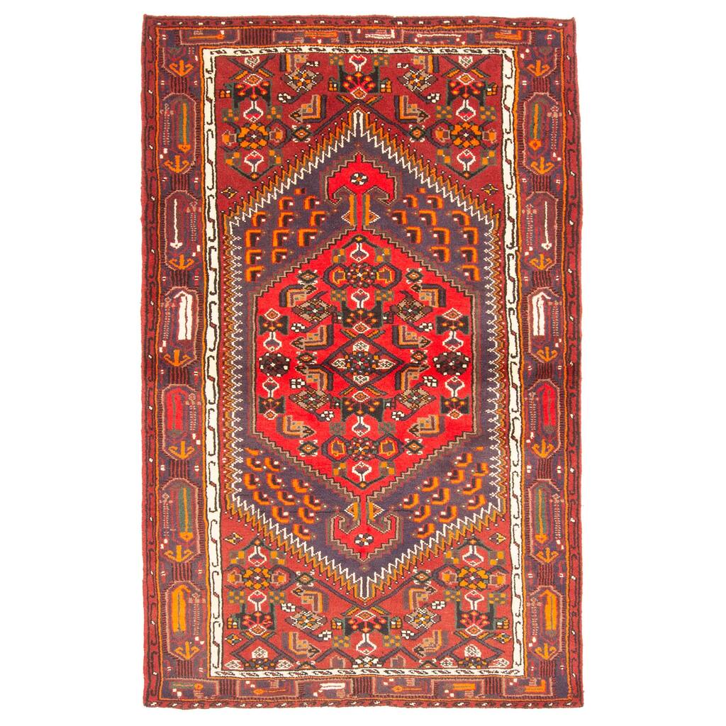 ECARPETGALLERY Hand-knotted Andelz Red Wool Rug - 4'2 x 6'8