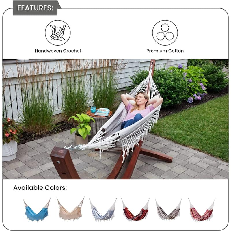 Brazilian Patio Hammock Cotton Outdoor Swing Chair