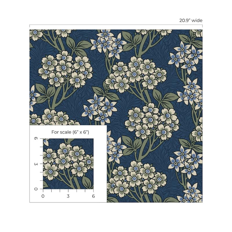 Seabrook Designs Floral Vine Nonwoven Unpasted Wallpaper
