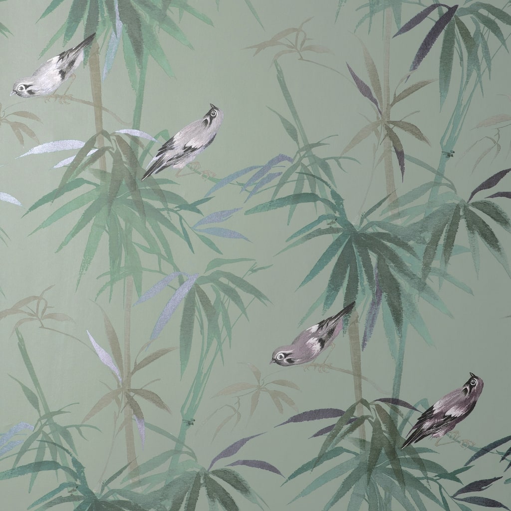 Fine Decor Zella Green Bamboo Wallpaper