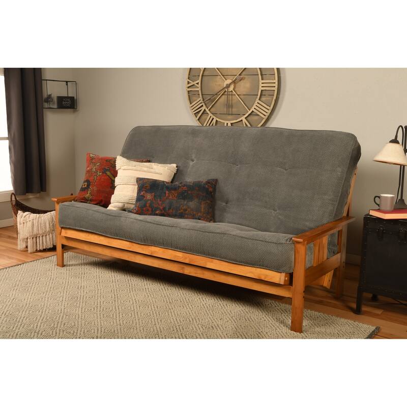 Somette Monterey Queen-size Futon Set in Butternut Finish with Marmont Mattress