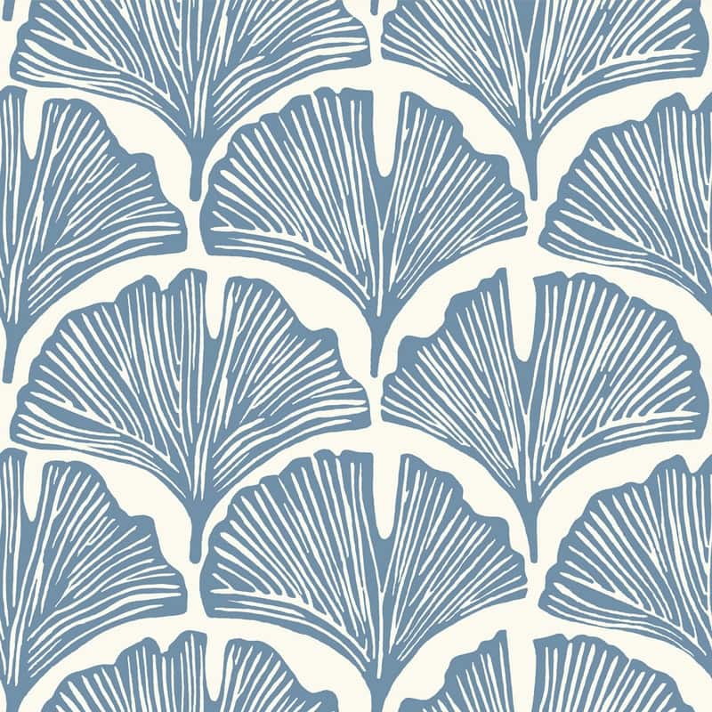 Tempaper Feather Palm by Novogratz Peel and Stick Wallpaper - Waverly Blue