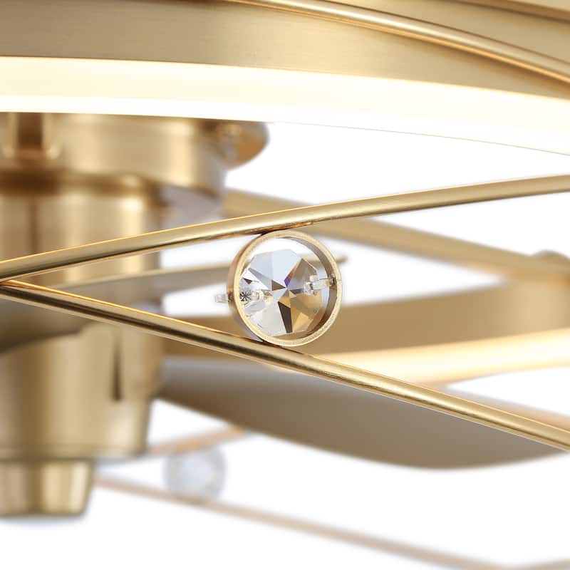 21-In LED Chandelier Ceiling Fan with Light Remote(3-blade)