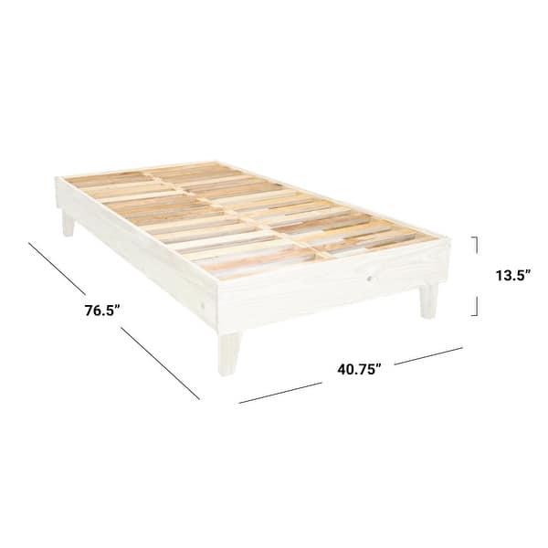 dimension image slide 10 of 30, Kotter Home Solid Wood Mid-century Modern Platform Bed