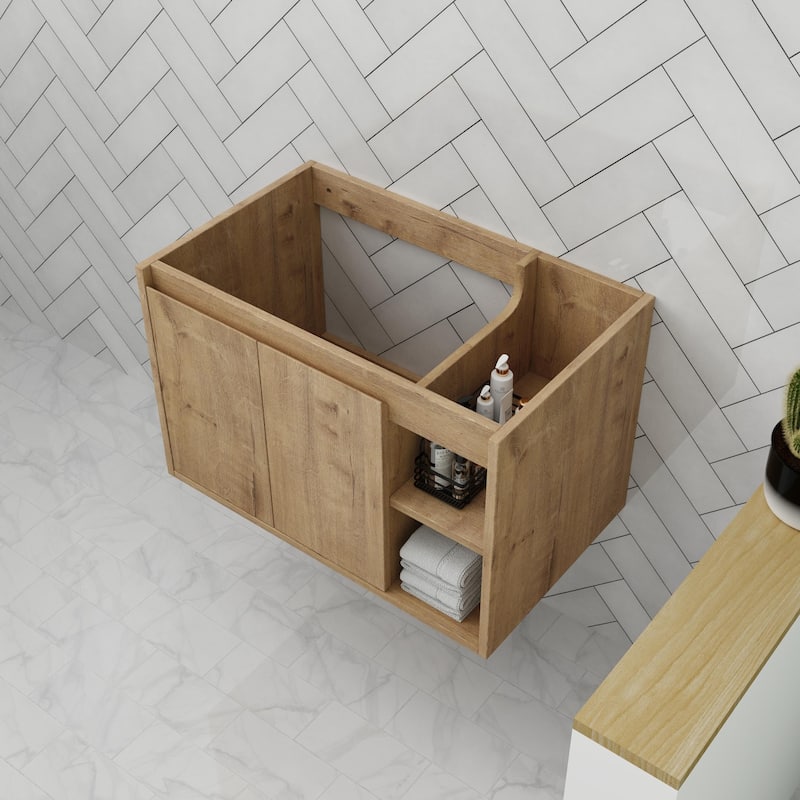 ARTCHIRLY 24/30 Inch Bathroom Vanity with Sink, Floating Bathroom Vanity with Soft Close Door and Shelf