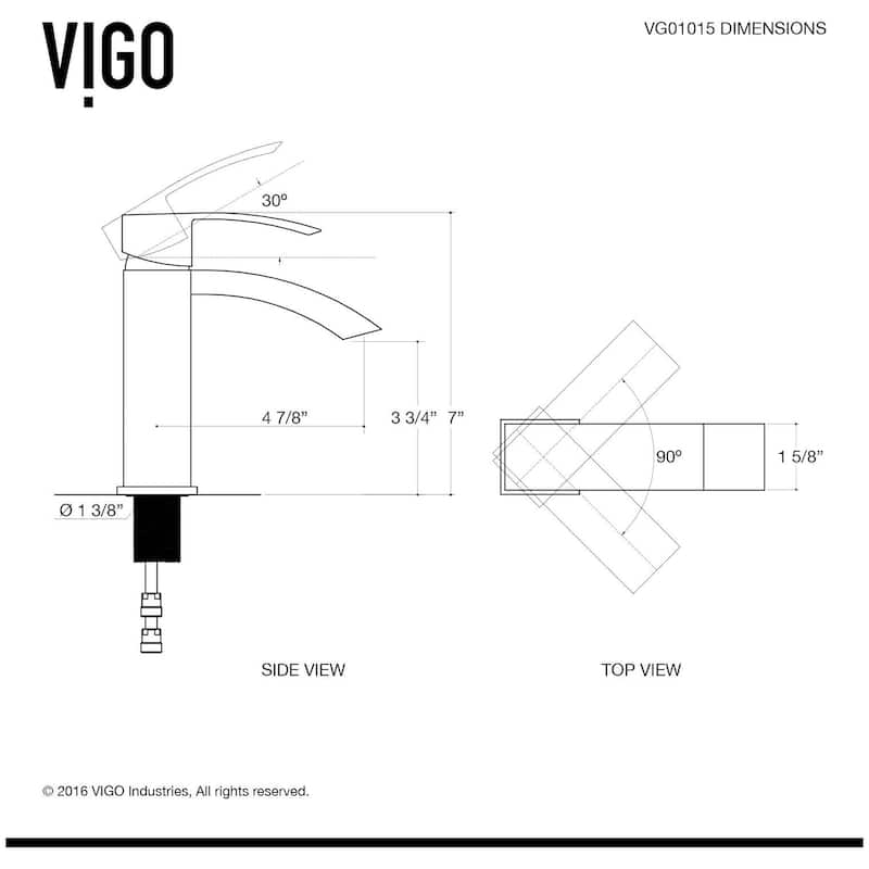 Vigo Satro 1.2 GPM Single Hole Bathroom Faucet