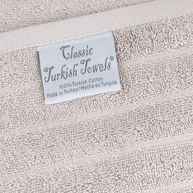 Classic Turkish Towels 100% Turkish Cotton Bath Sheets Plush Ribbed 3 Piece 40x65" - 40x65