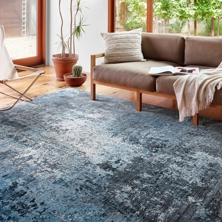 Alexander Home Alexander Home Hondo Mid Century Modern Oriental Area Rug 9 6 X 13 1 Charcoal Sky From Overstock Com Daily Mail