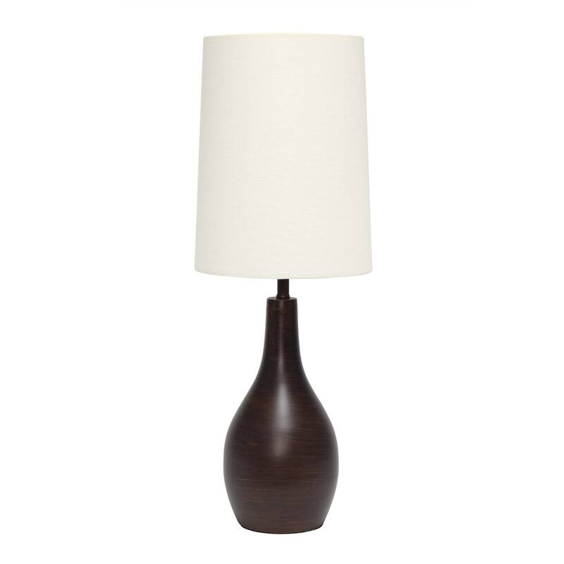 LED Hourglass Table Lamp with Drum Shade - 19.5" - Bronze