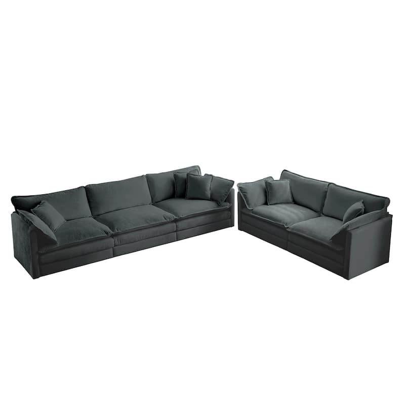 Modern 2 Piece Oversized Deep Seat Sofa Set(3 Seat+2 Seat)