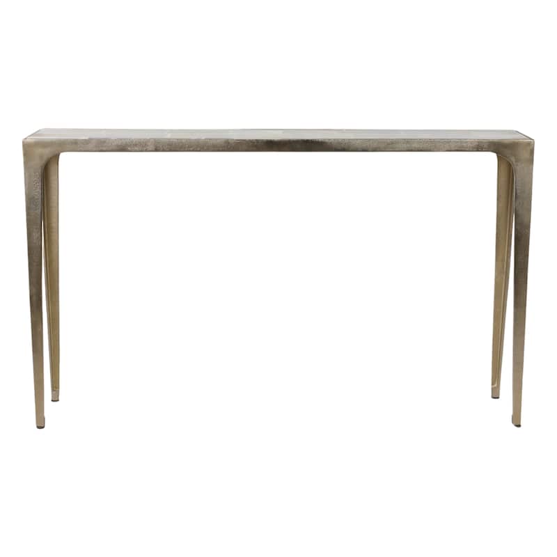 Metal Aluminum Console Table Savoir Frame with Inset Top - 31" Gold - 51.5" x 10" x 31"