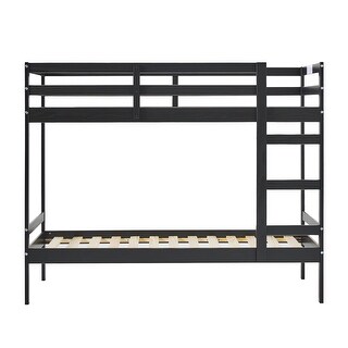Modern Simple Solid Wood Twin Over Twin Bunk Bed