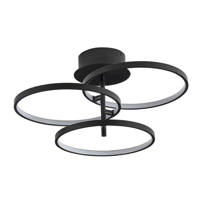 SAFAVIEH Hirona Led 21-inch Flush Mount - 21 In. W x 21 In. D x 11 In. H - Matte Black - 21Wx21Dx11H