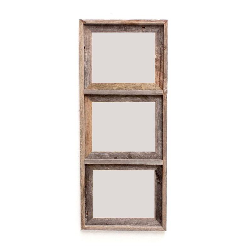 HomeRoots 8" x 10" Gray Distressed Solid Wood Hanging Picture Frame