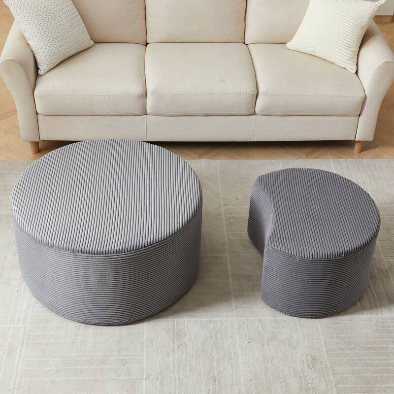 2-Piece Set, Modern Nesting Coffee Tables, Stylish Coffee Tables, Round Coffee Tables and Side Tables, for Living Rooms