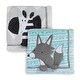 preview thumbnail 3 of 1, Lambs & Ivy Aqua Blue/White Luxury Fleece Baby Blanket with Appliqued Gray Fox