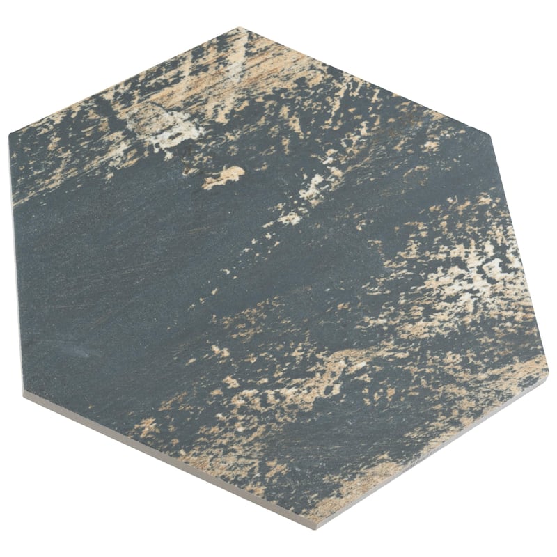 Merola Tile Gaugin Hex Catan Shadow 8-5/8" x 9-7/8" Porcelain Floor and Wall Tile