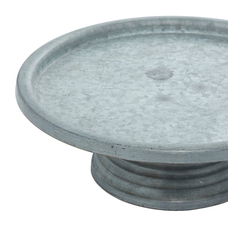 Gray Metal Galvanized Cake Stand - 13 x 13 x 4