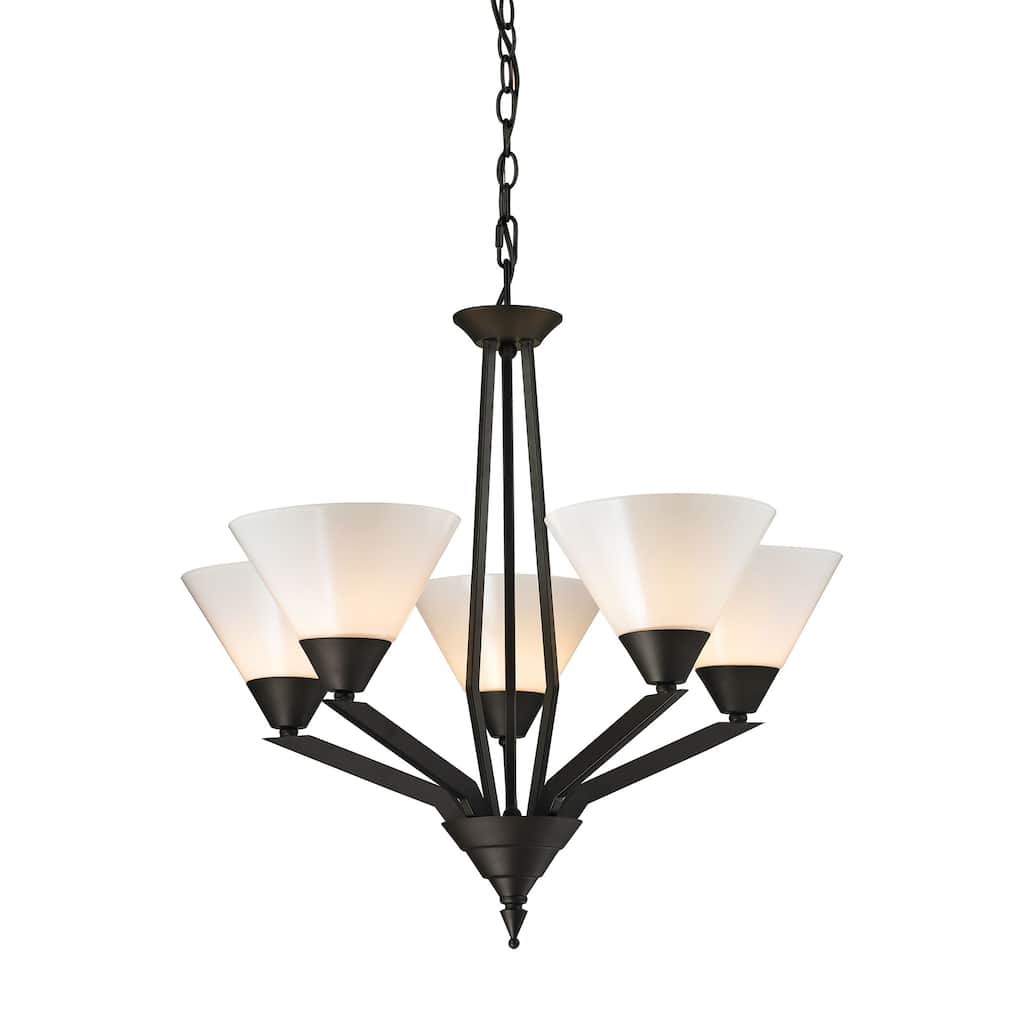 Tribecca 3-Light Chandelier in Brushed Nickel with White Glass