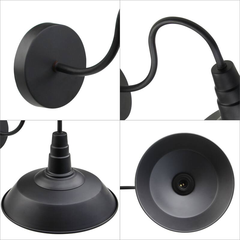 Carbon Loft 2 Set Black Gooseneck Industrial Wall Sconces Lights - W10.25"*E13.25"*H9.5"