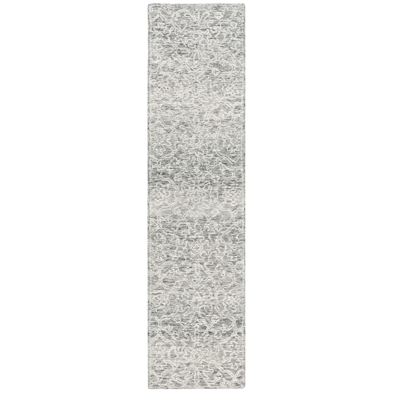 SAFAVIEH Handmade Ebony Ferencne Modern Wool Rug - 2'3" x 9' Runner - Ivory/Grey