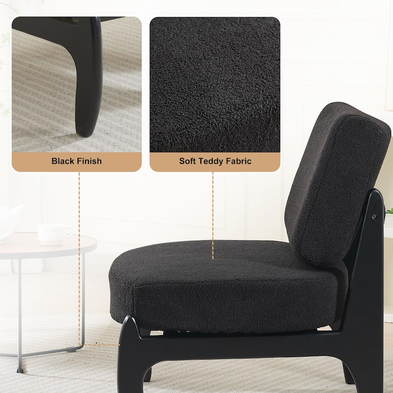 Modern Teddy Slipper Chair Armless Lounge Sofa