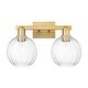 preview thumbnail 35 of 57, Innovations Lighting Downtown Urban - Preston - 2 Light 16" Globe Shade Bath Vanity Light Clear/Brushed Brass