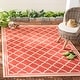 preview thumbnail 74 of 86, SAFAVIEH Beach House Mima Indoor/ Outdoor Waterproof Patio Backyard Rug 3' x 5' - Red/Creme