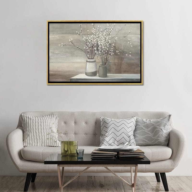 iCanvas "Willow Still Life Gray Pots" by Julia Purinton Framed Canvas Print