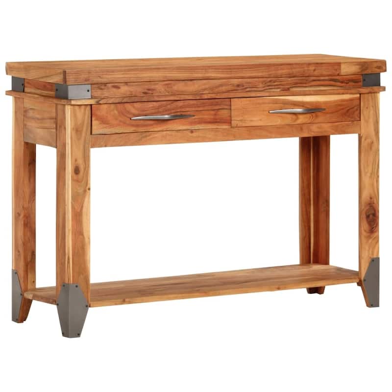 vidaXL Nightstand Storage Cabinet Bedside Table with Drawer Solid Wood Acacia