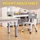preview thumbnail 8 of 26, GIMMYFIVE Kids Table and Chairs Set, Height Adjustable Desk With 6 Seats for Ages 2-10